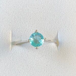 Blue and Silver Minimalist Ring..925 Silver ..Size 8